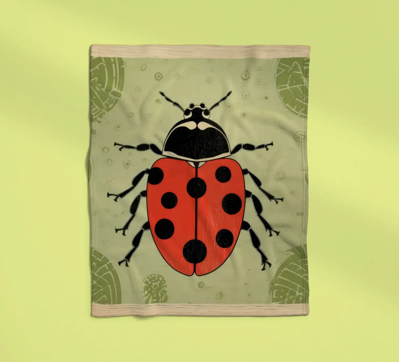 Coccinella verde 3 coperta in pile da Minimal Animal Art