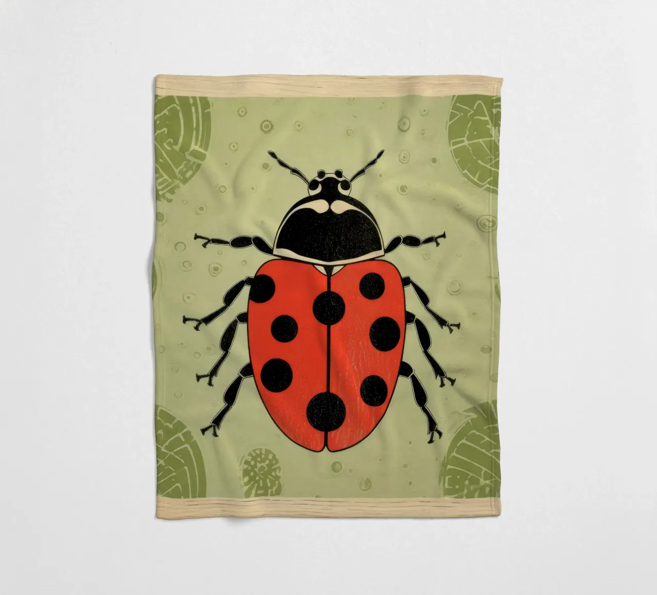 Coccinella verde 3 coperta in pile da Minimal Animal Art