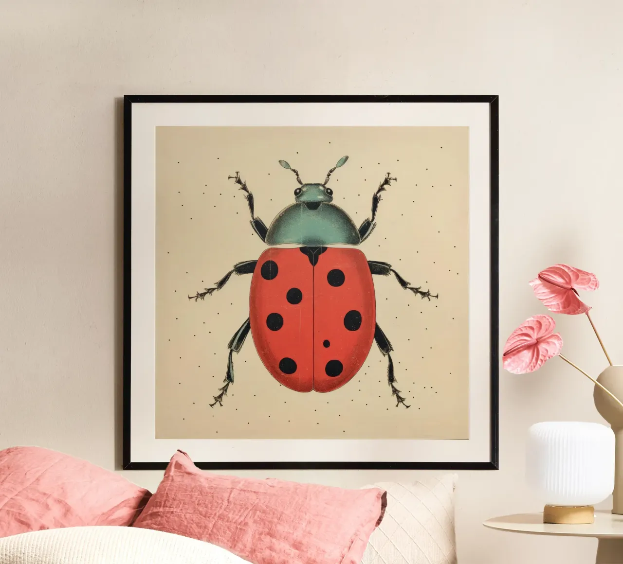 Coccinella verde 4 carta hahnemühle da Minimal Animal Art