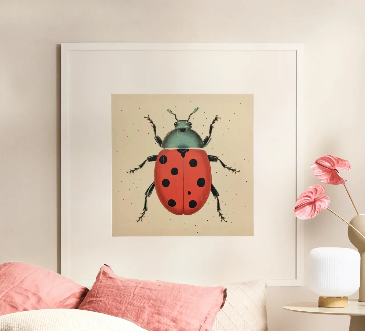 Coccinella verde 4 carta hahnemühle da Minimal Animal Art