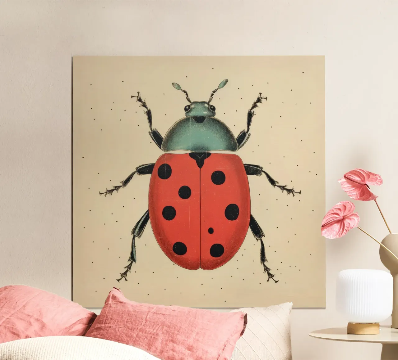 Coccinella verde 4 carta hahnemühle da Minimal Animal Art