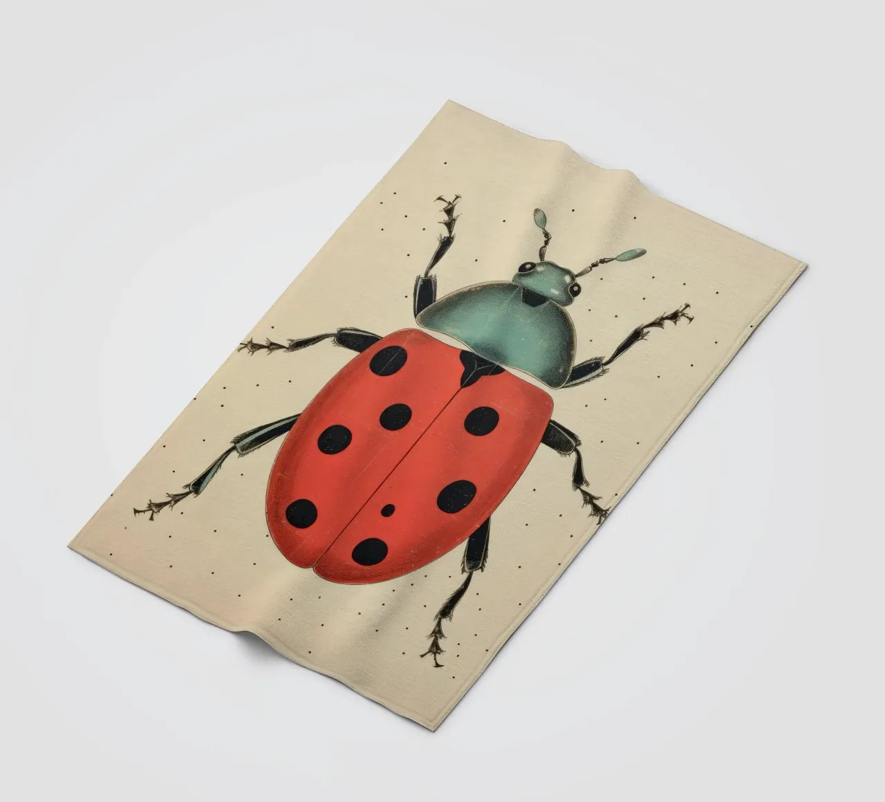 Coccinella verde 4 coperta in pile da Minimal Animal Art