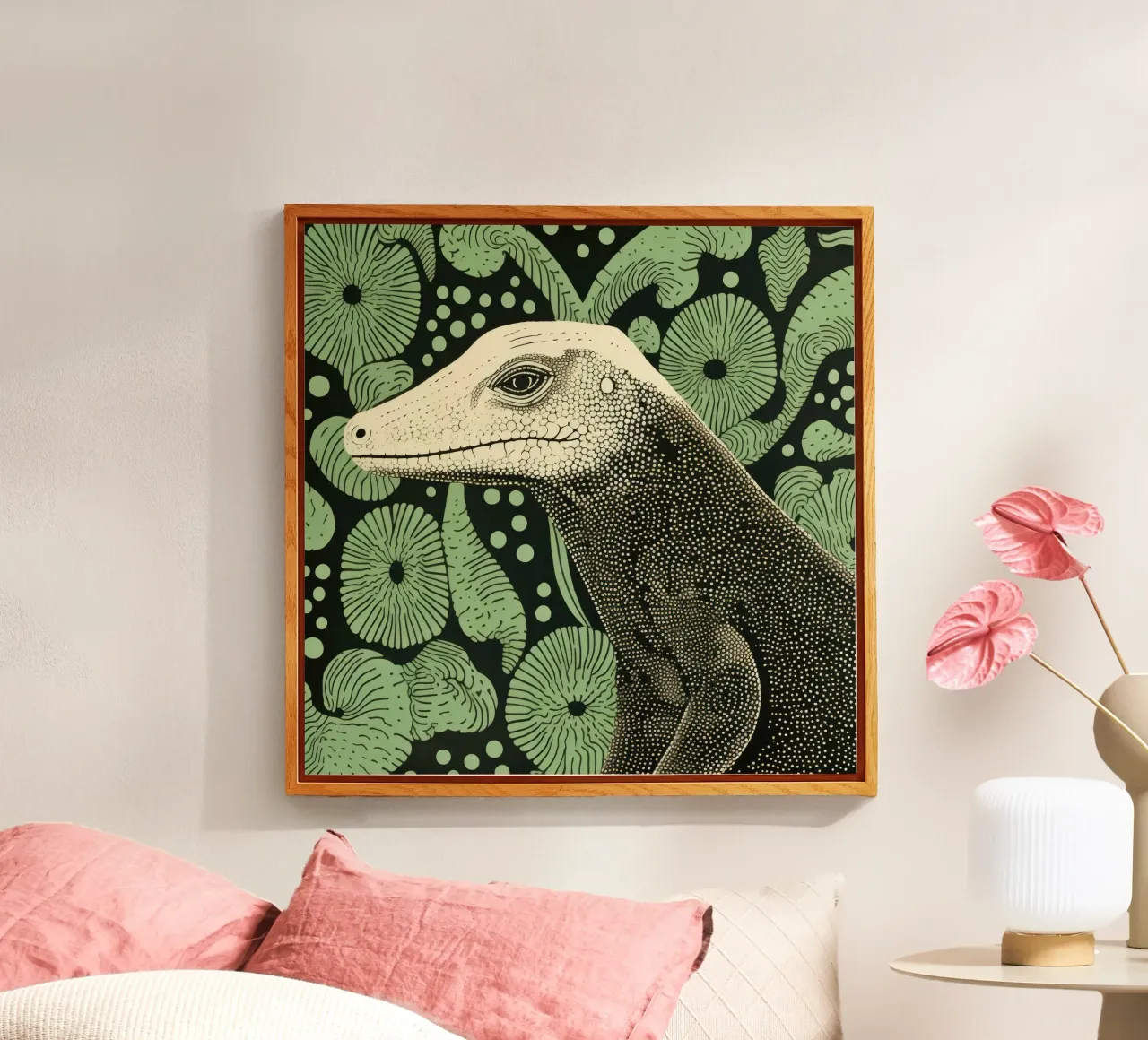Drago di Komodo verde 1 plexiglass da Minimal Animal Art