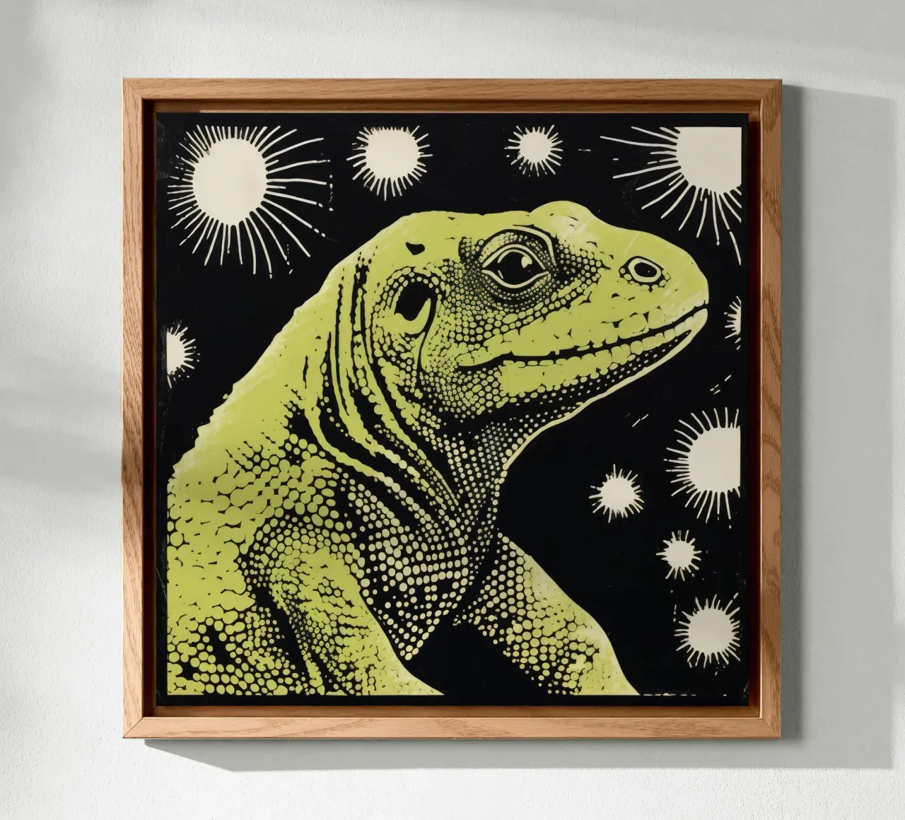 Green Komodo Dragon 2 alu-dibond by Minimal Animal Art