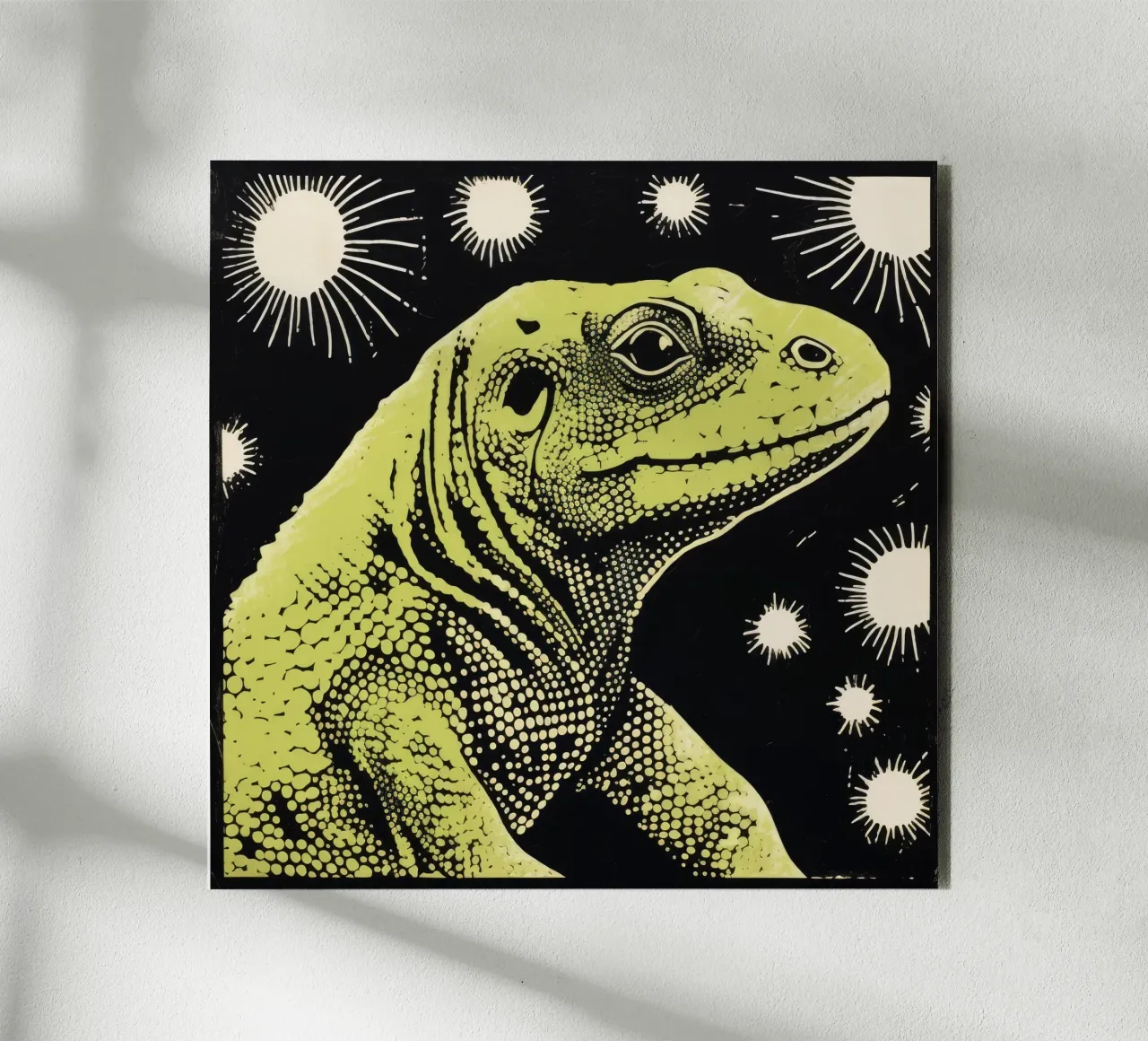 Green Komodo Dragon 2 alu-dibond by Minimal Animal Art