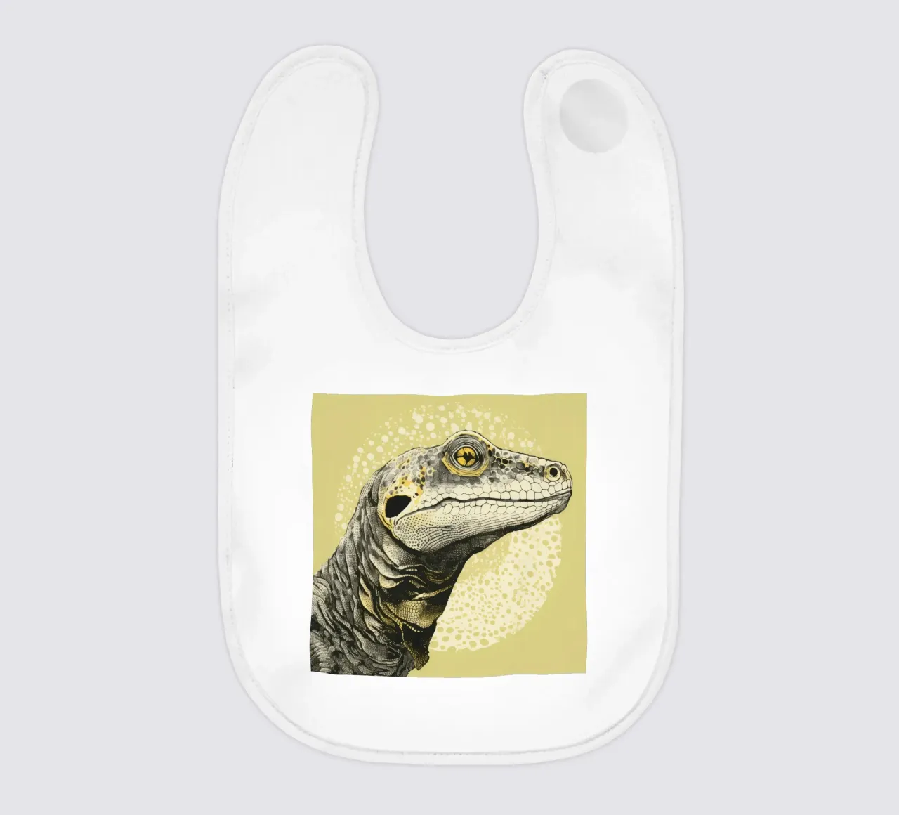 Drago di Komodo verde 3 bavaglino da Minimal Animal Art