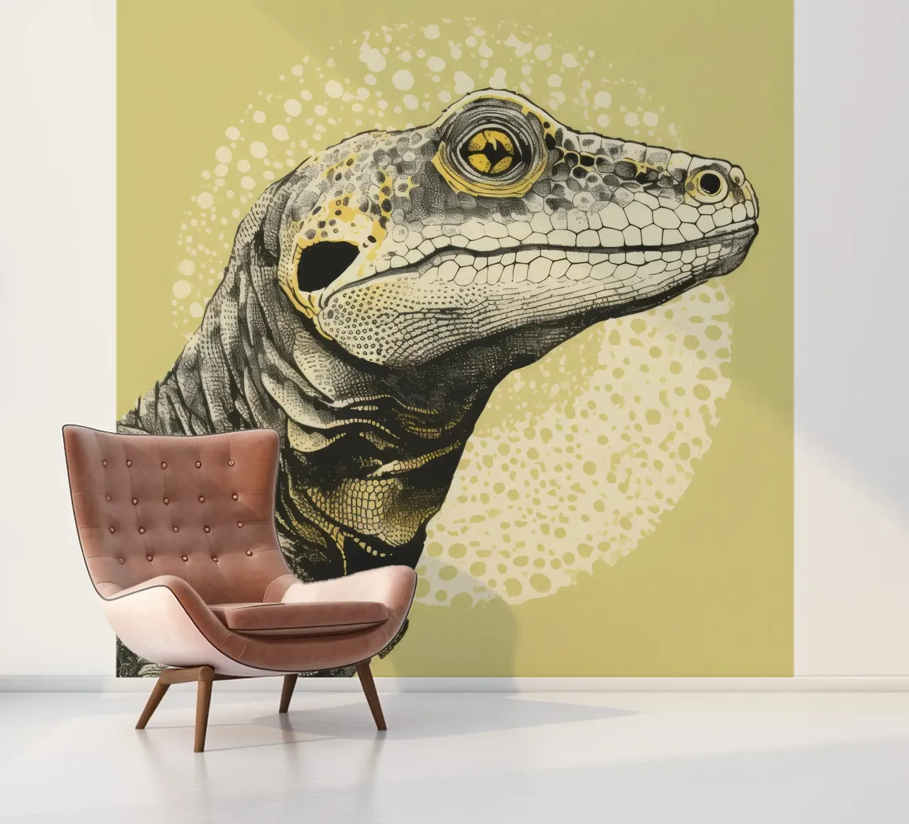 Green Komodo Dragon 3 photo wallpaper by Minimal Animal Art