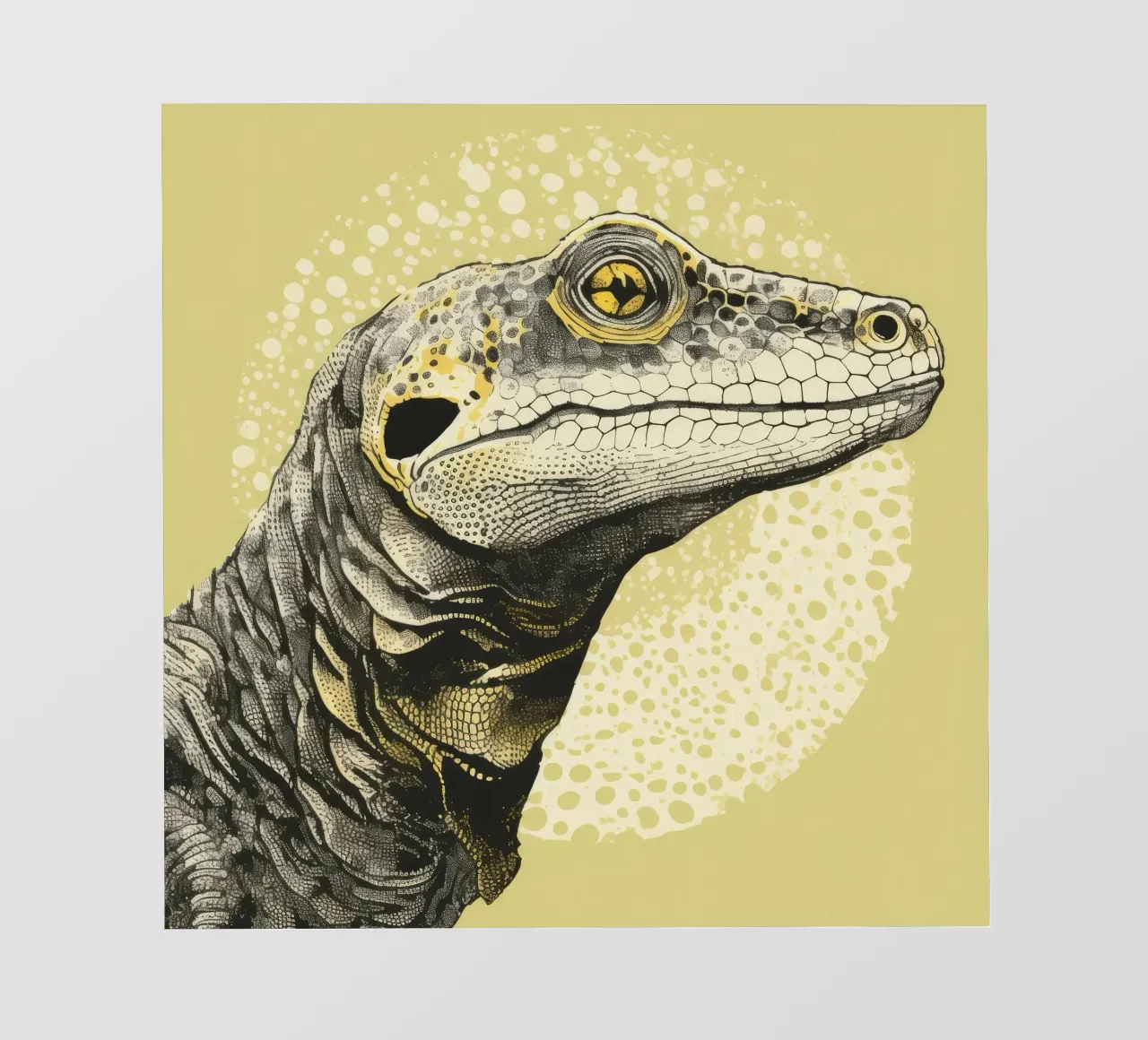 Green Komodo Dragon 3 photo wallpaper by Minimal Animal Art