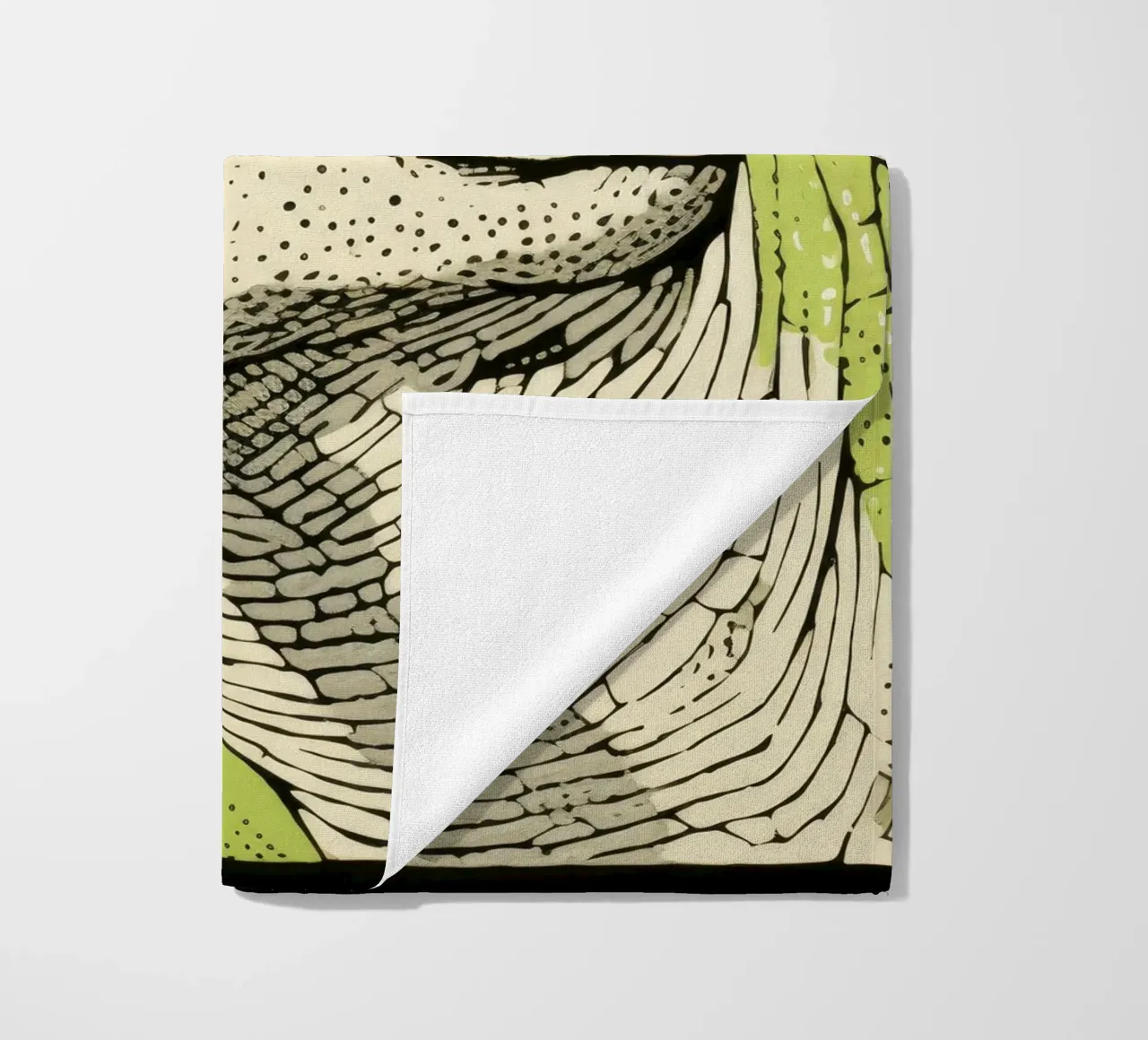 Drago di Komodo verde 4 telo mare da Minimal Animal Art