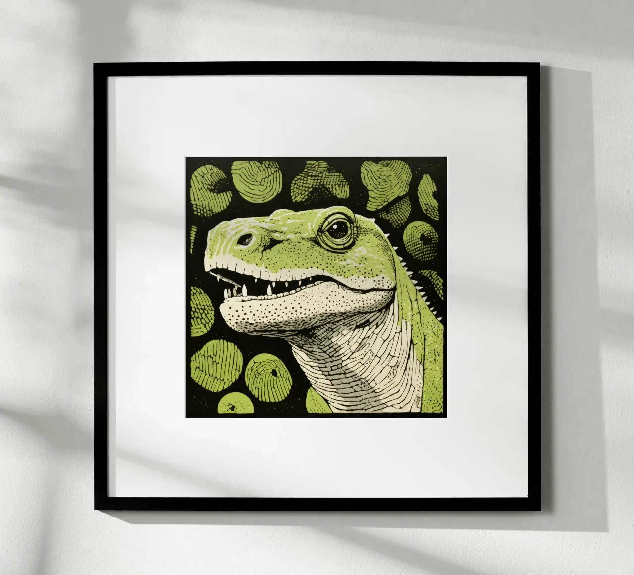 Drago di Komodo verde 4 poster da Minimal Animal Art