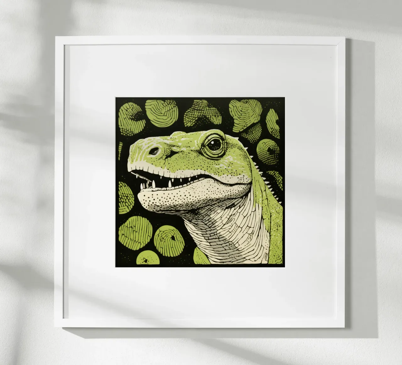 Drago di Komodo verde 4 poster da Minimal Animal Art