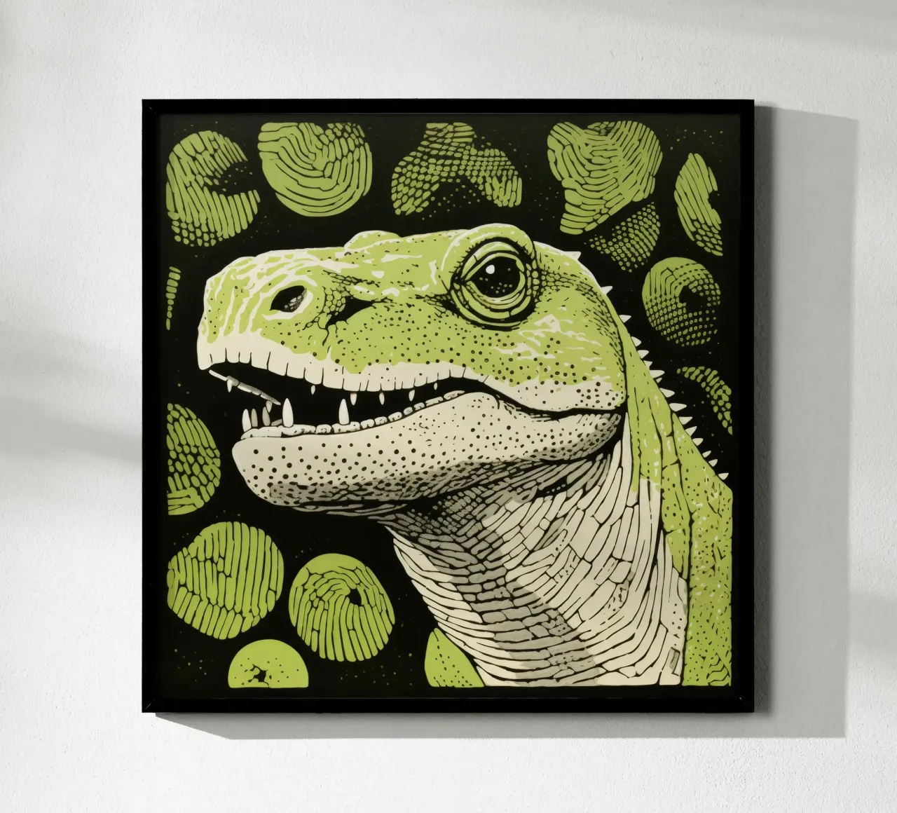 Drago di Komodo verde 4 poster da Minimal Animal Art
