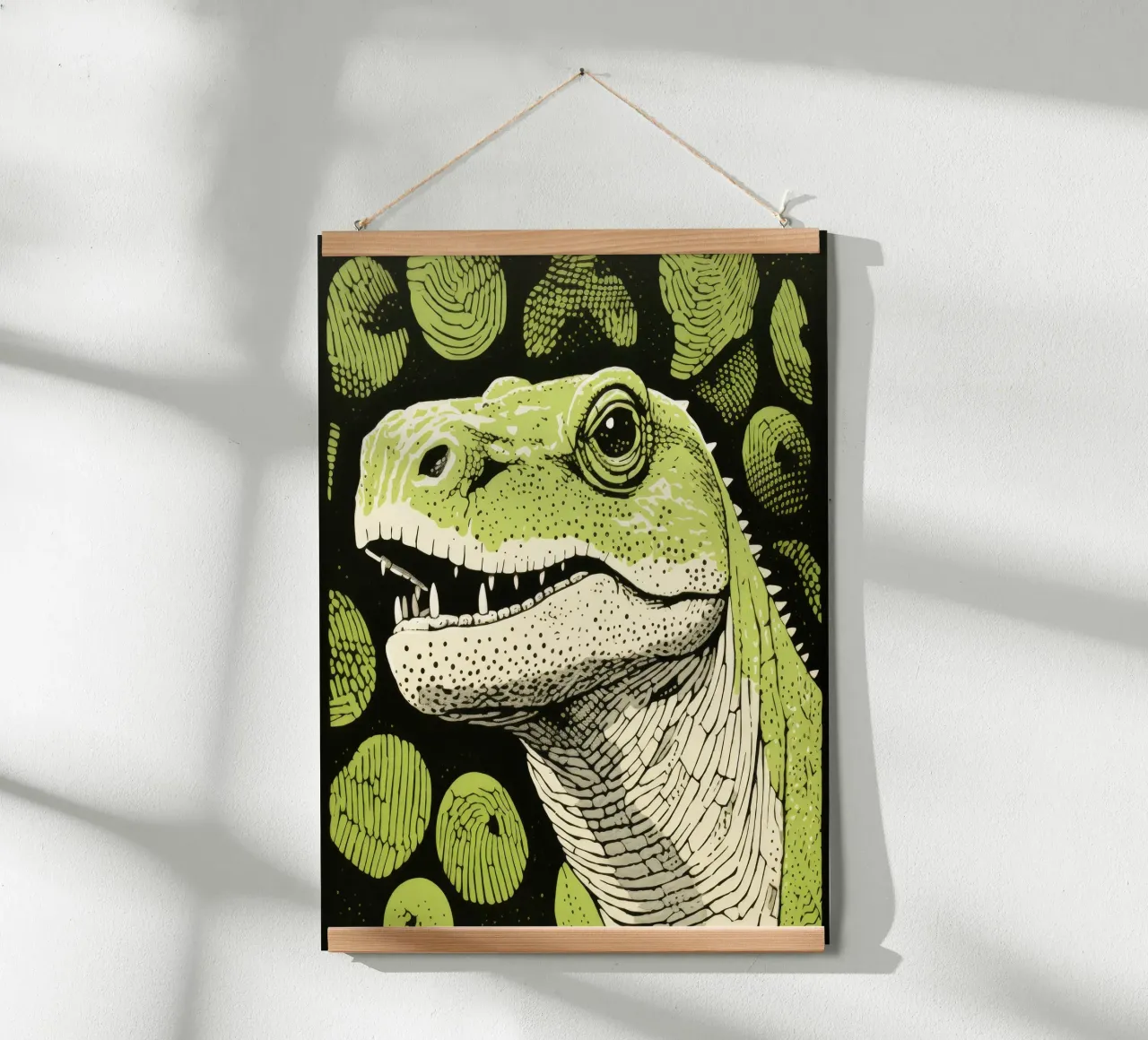 Drago di Komodo verde 4 poster da Minimal Animal Art