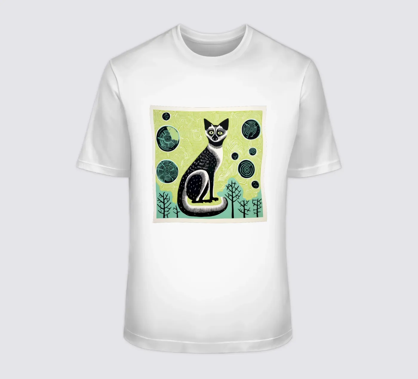 Lemure verde t-shirt da Minimal Animal Art