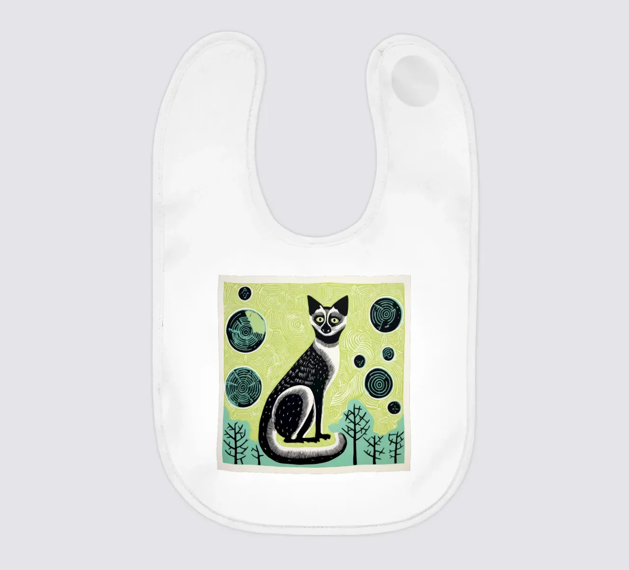 Lemure verde 1 bavaglino da Minimal Animal Art