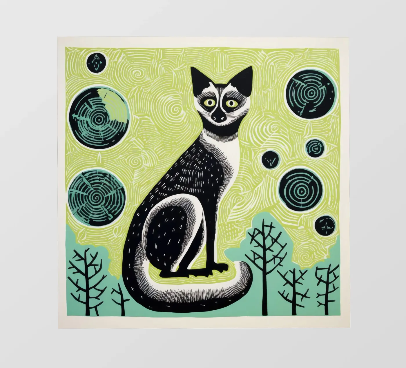 Lemure verde pellicola backlit da Minimal Animal Art