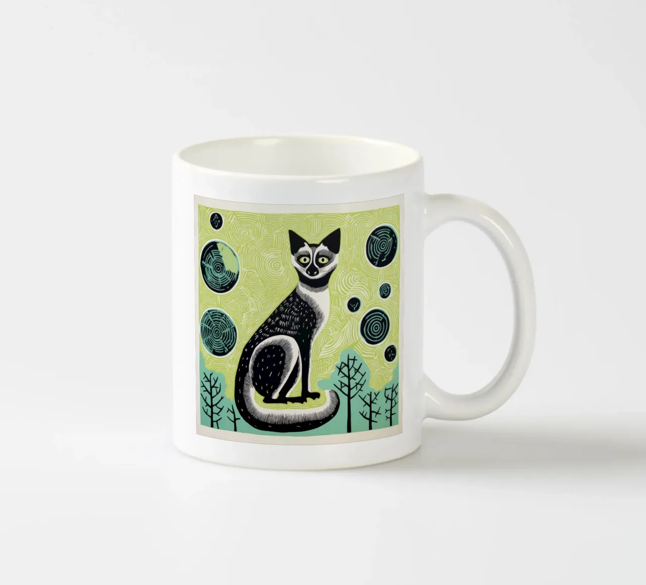 Lemure verde 1 tazza in ceramica da Minimal Animal Art