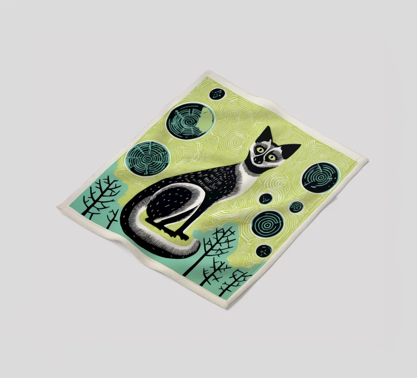 Lemure verde coperta in pile da Minimal Animal Art