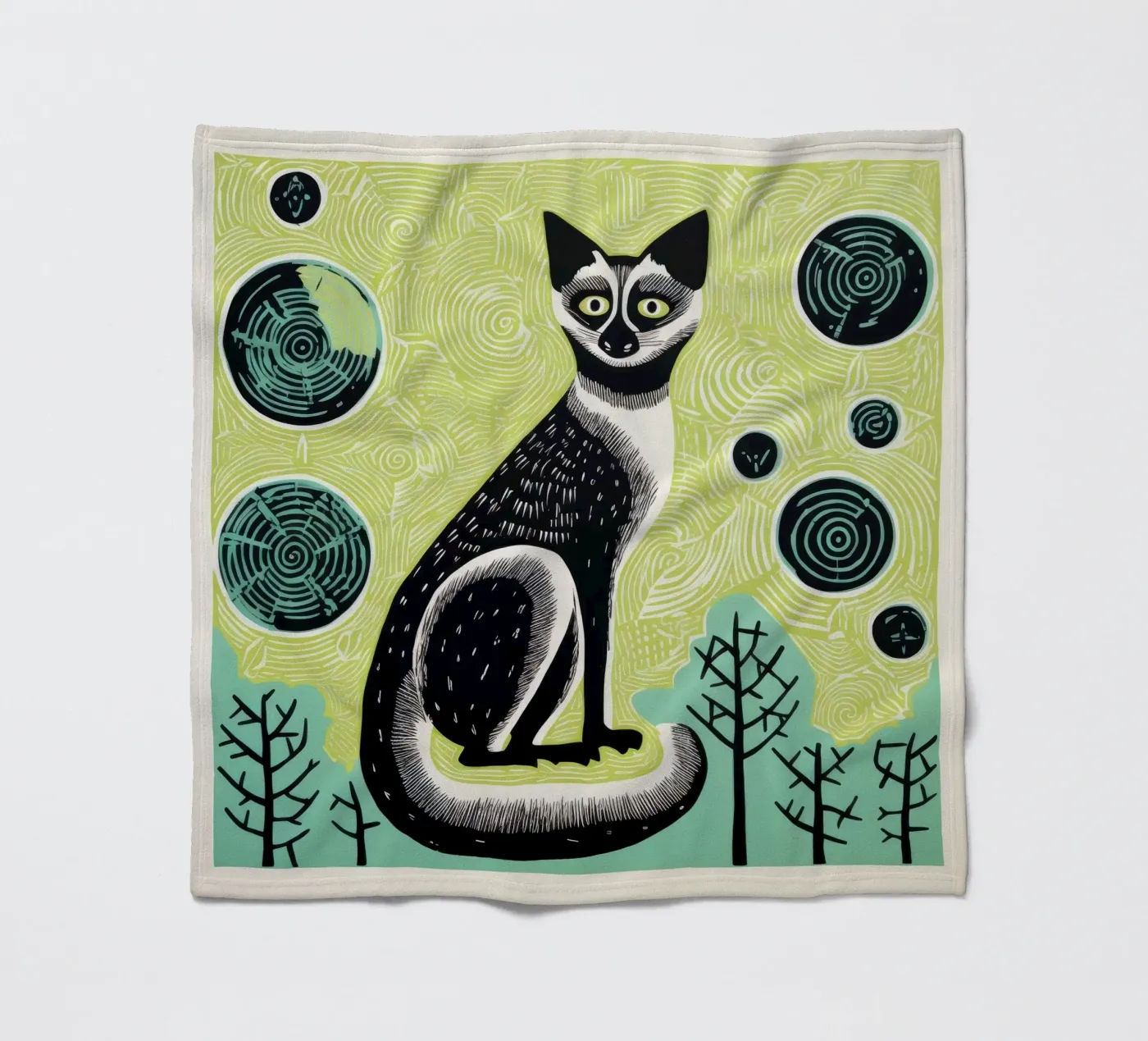 Lemure verde coperta in pile da Minimal Animal Art