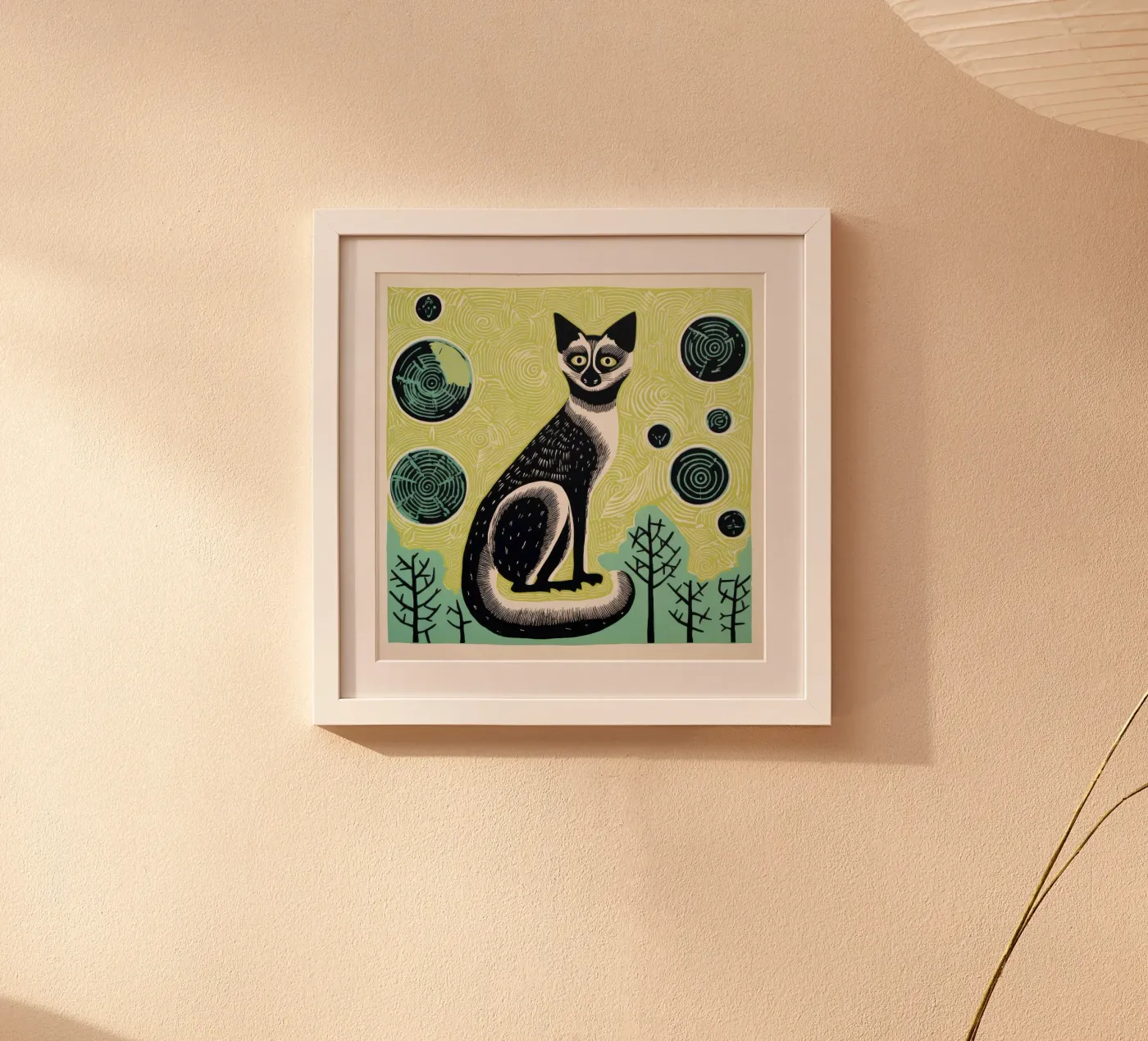 Lemure verde poster da Minimal Animal Art