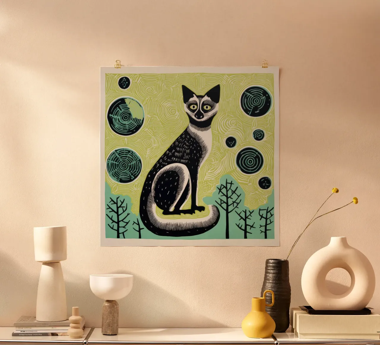 Green Lemur poster by Minimal Animal Art