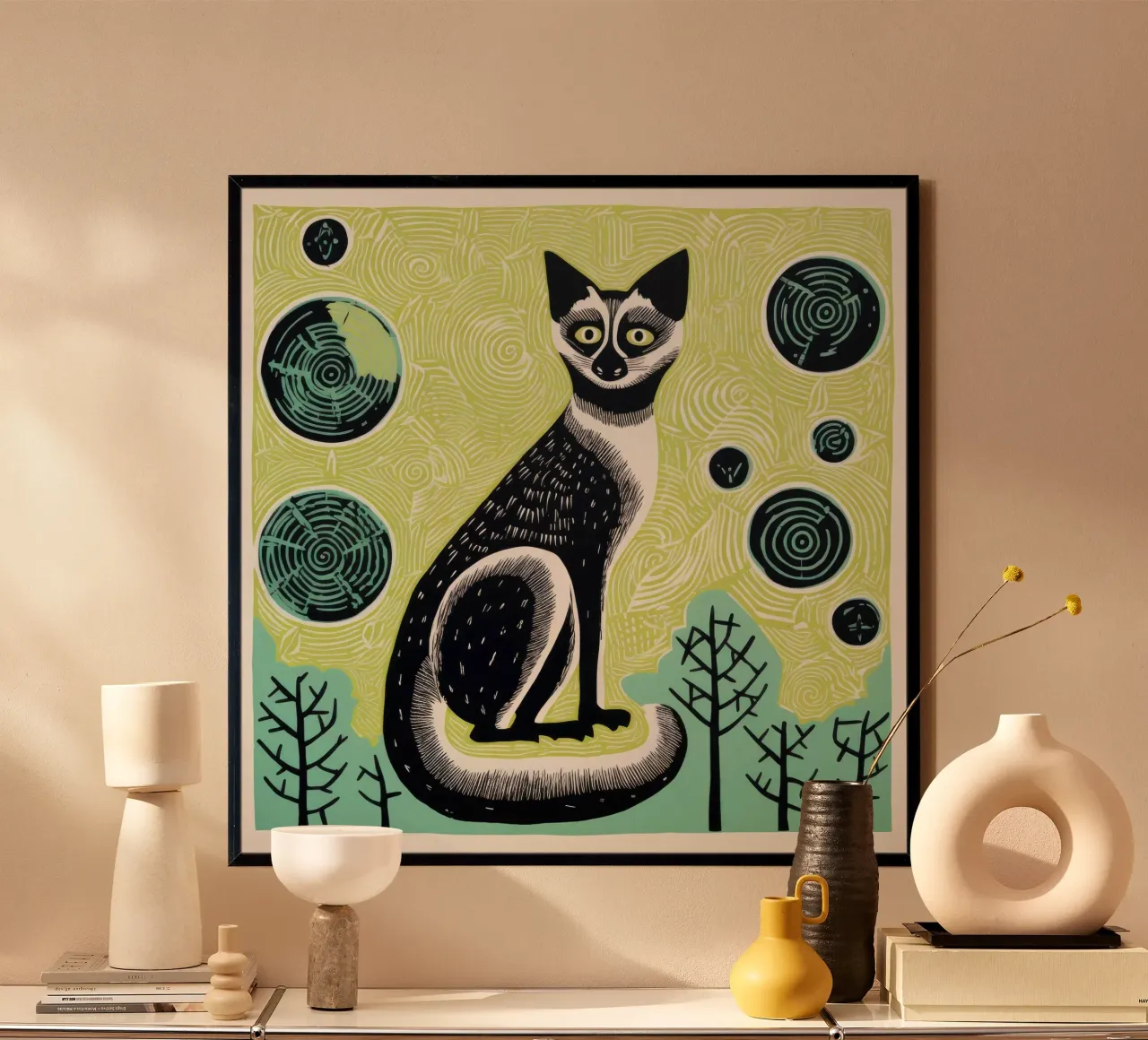 Green Lemur poster by Minimal Animal Art