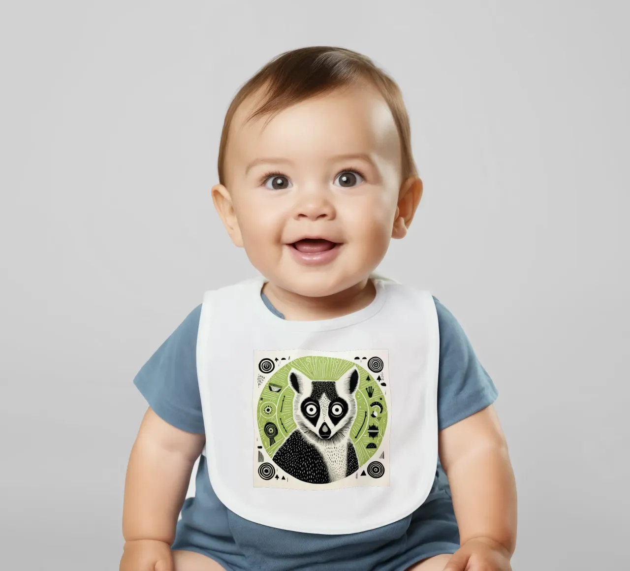 Lemure verde bavaglino da Minimal Animal Art