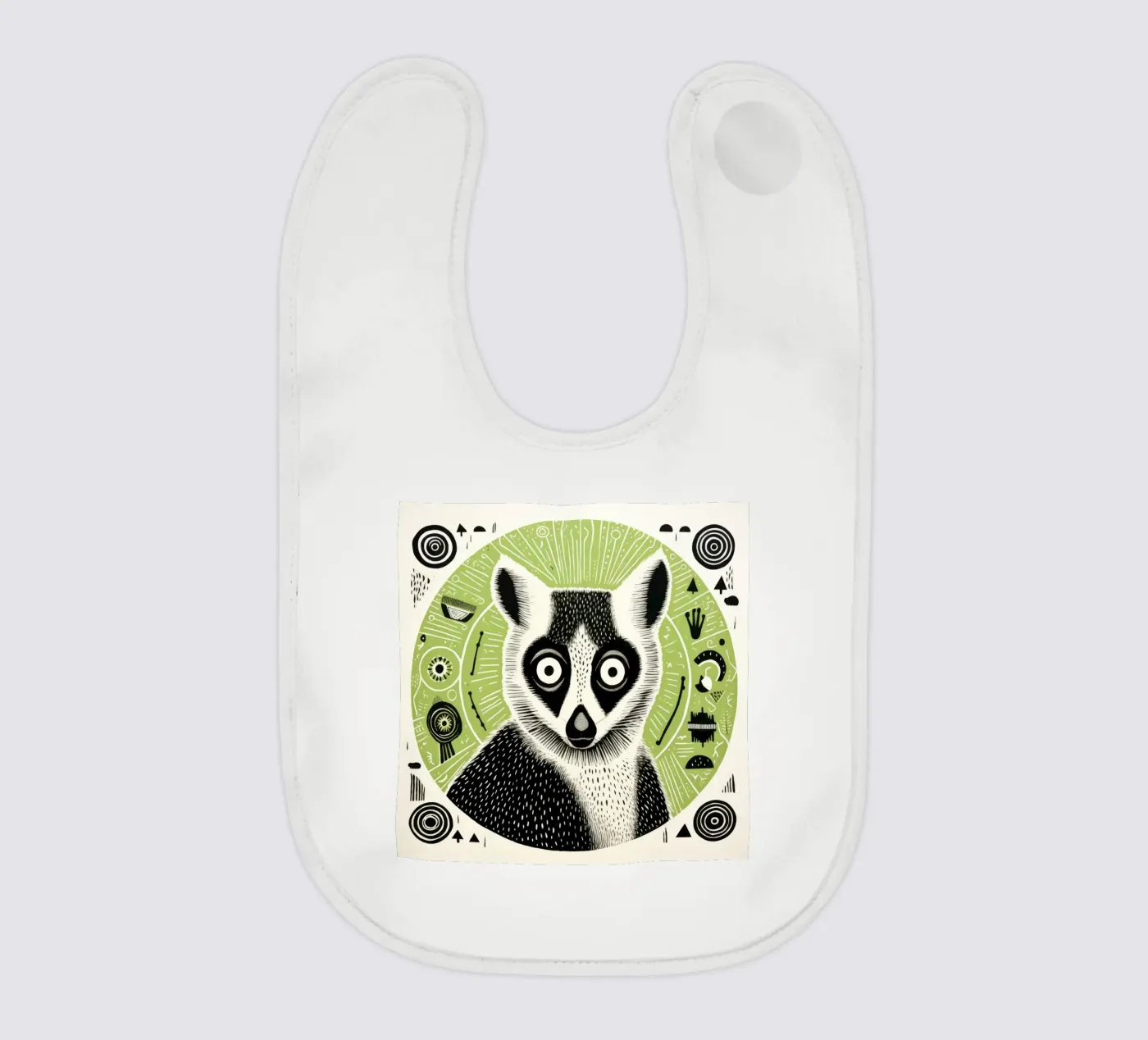 Green Lemur baby slabbetje van Minimal Animal Art