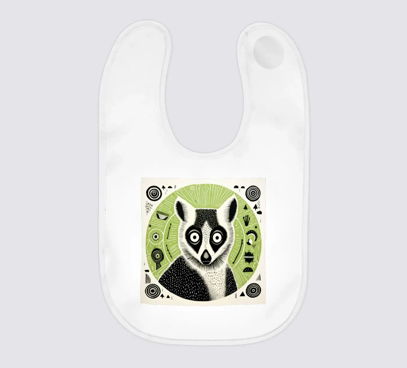 Green Lemur baby slabbetje van Minimal Animal Art
