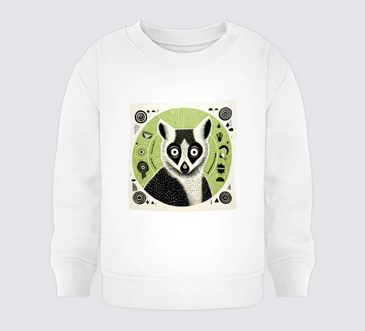 Lemure verde 2 felpa neonato da Minimal Animal Art