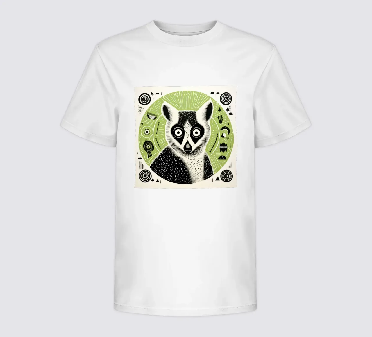 Lemure verde t-shirt bambini da Minimal Animal Art