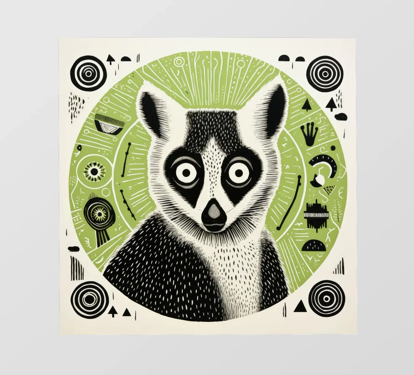 Lemure verde pellicola backlit da Minimal Animal Art