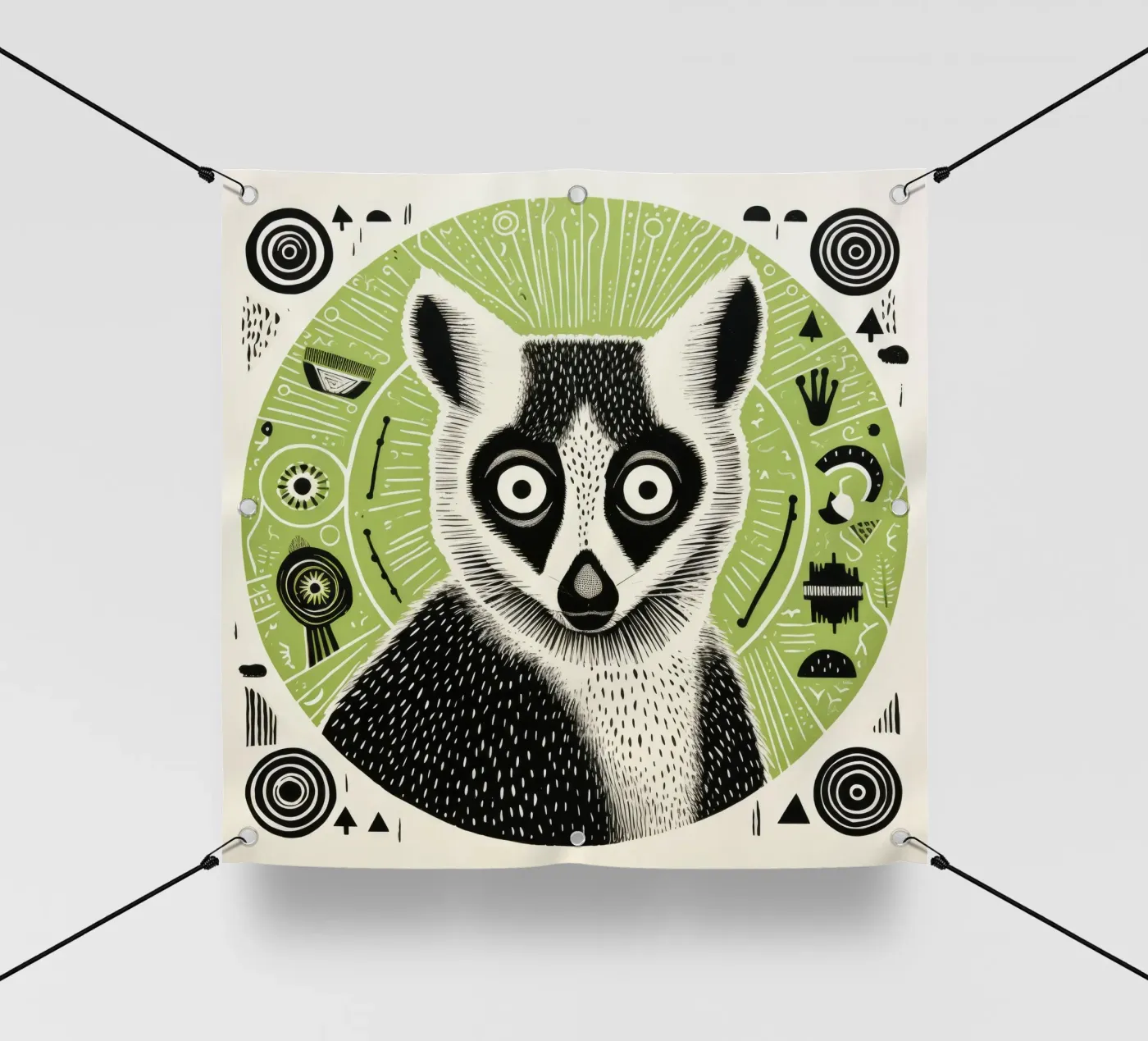 Lemure verde telo in pvc da Minimal Animal Art