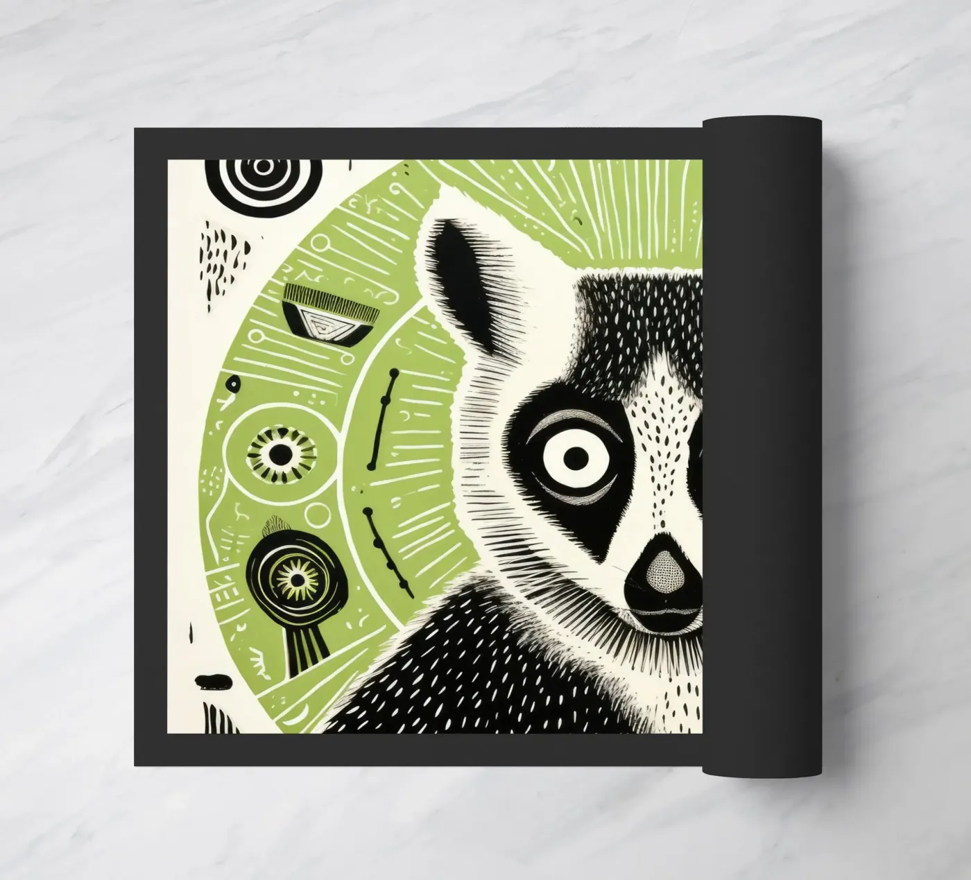 Green Lemur Fußmatte von Minimal Animal Art