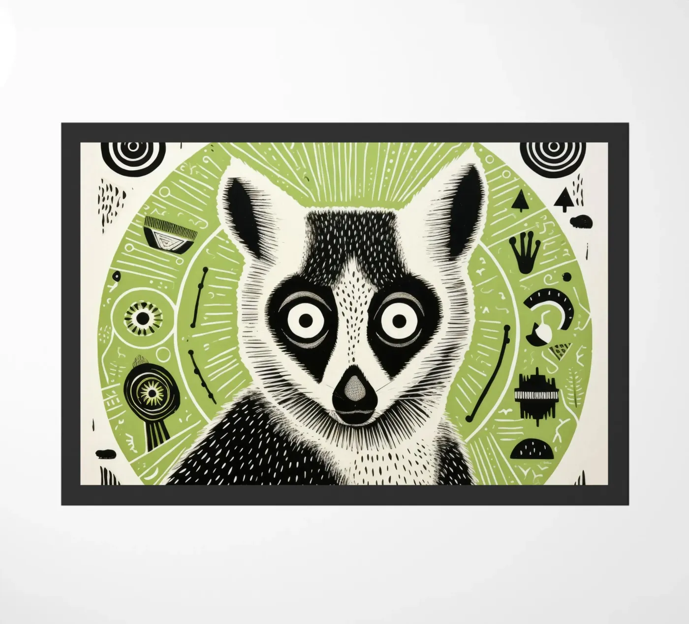 Green Lemur Fußmatte von Minimal Animal Art