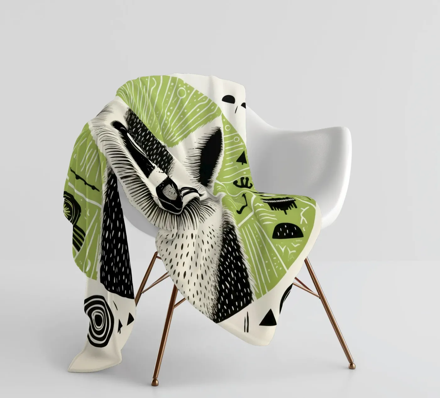Lemure verde coperta in pile da Minimal Animal Art