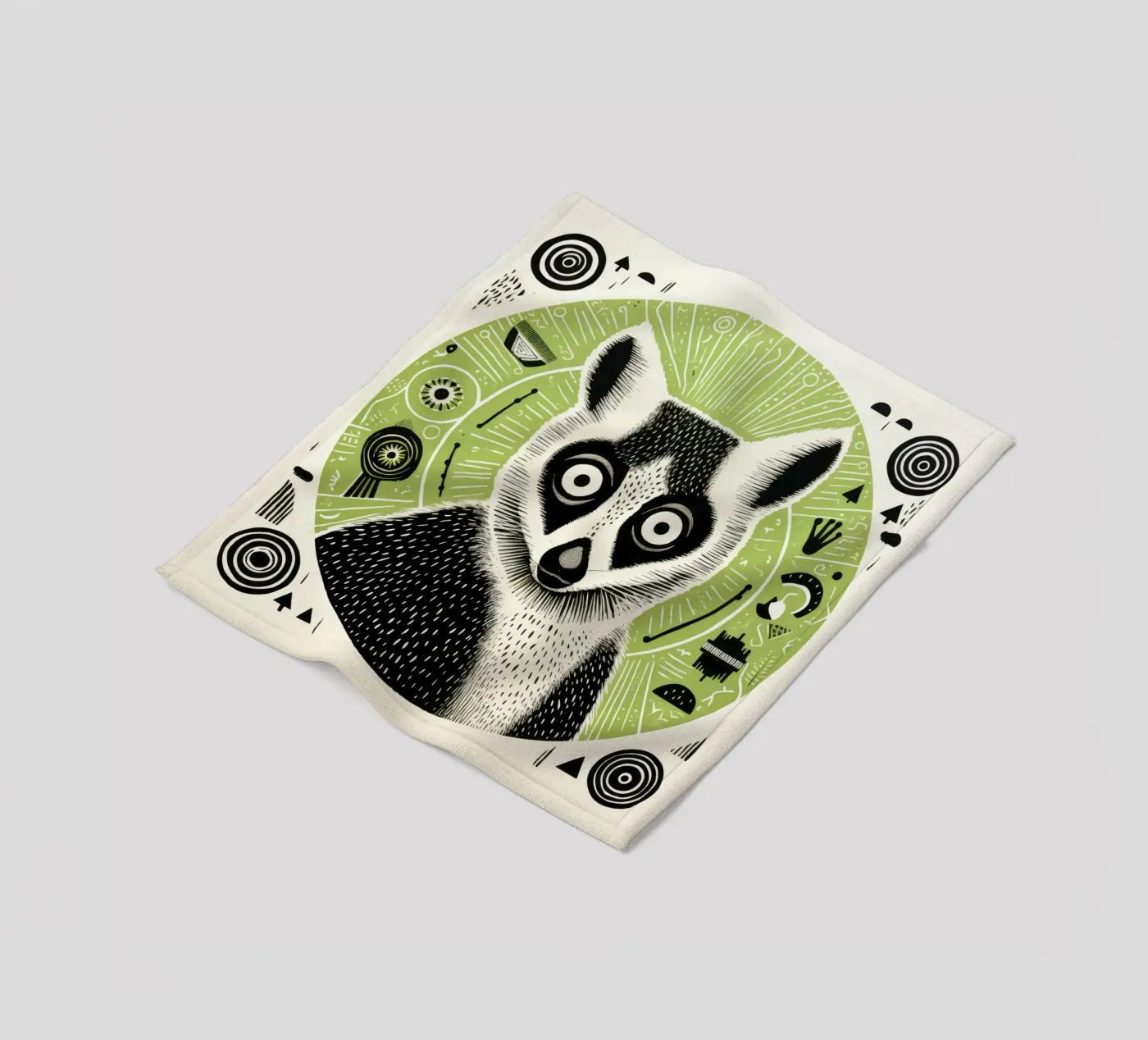Lemure verde coperta in pile da Minimal Animal Art