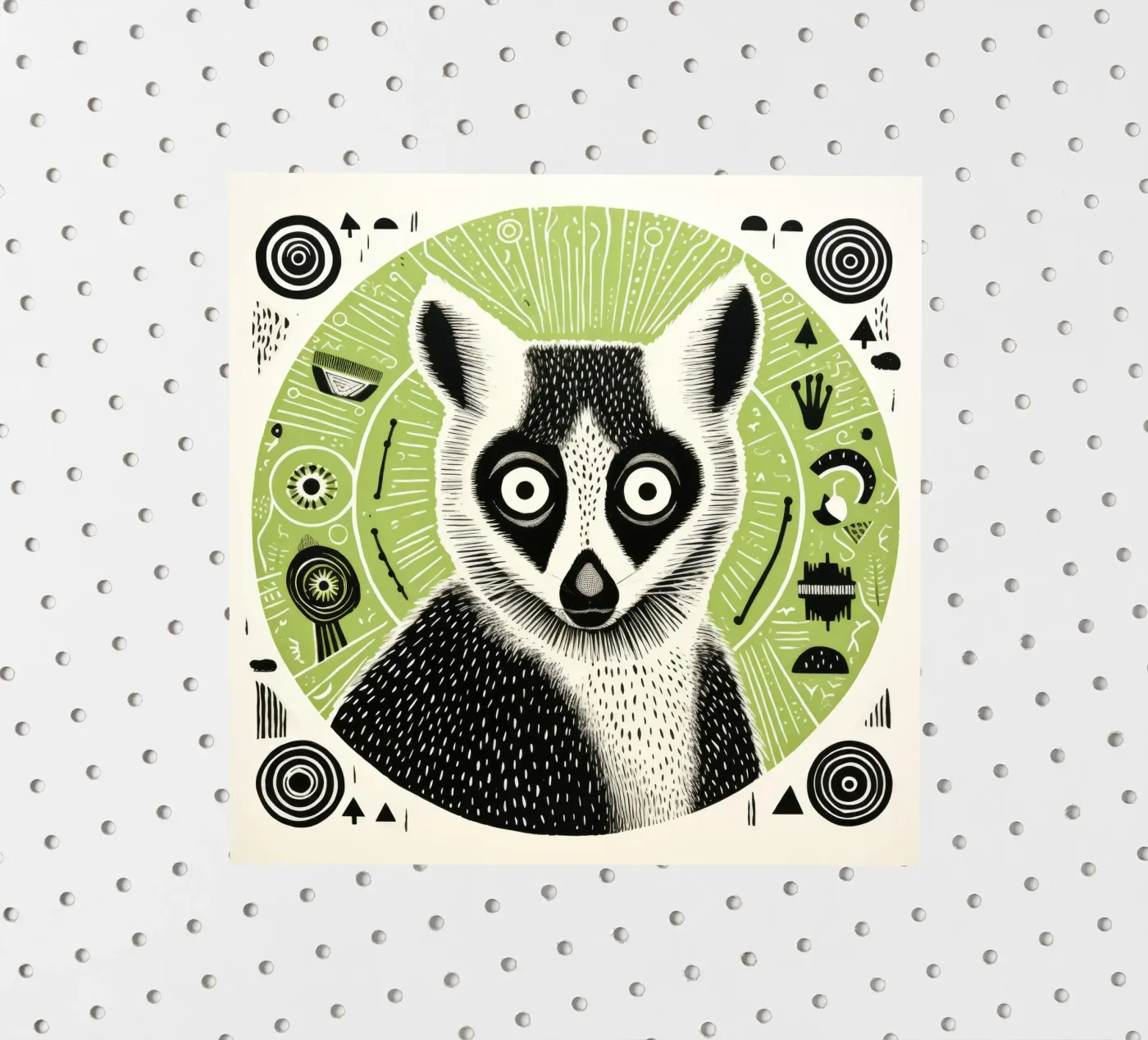 Lemure verde adesivo da Minimal Animal Art