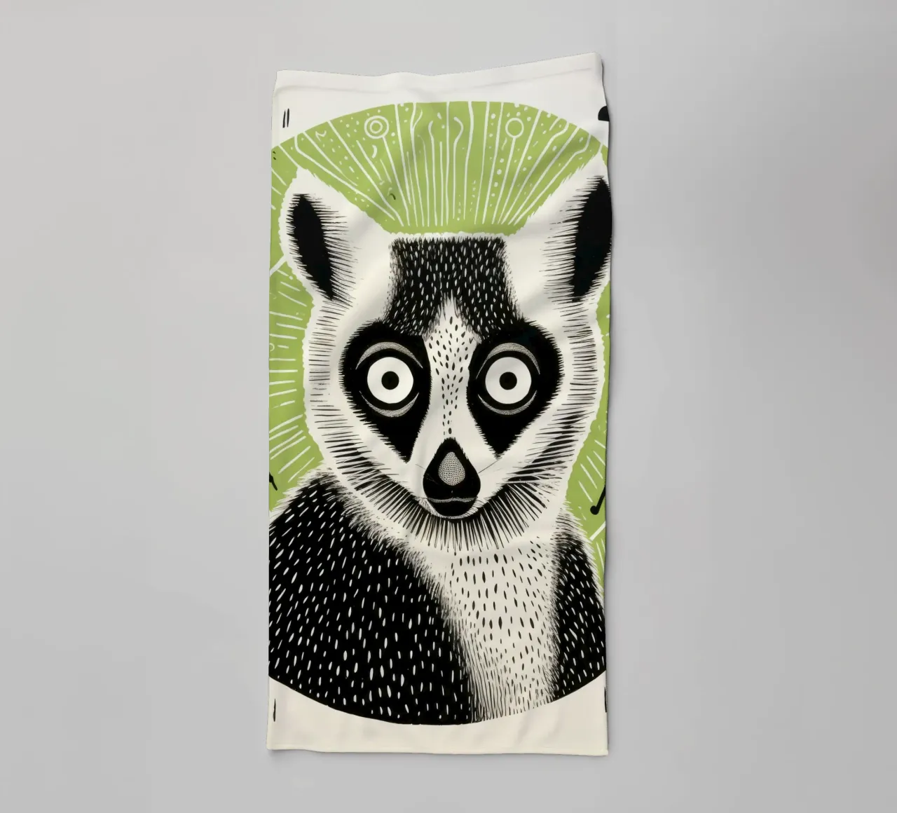 Lemure verde 2 asciugamano da bagno da Minimal Animal Art