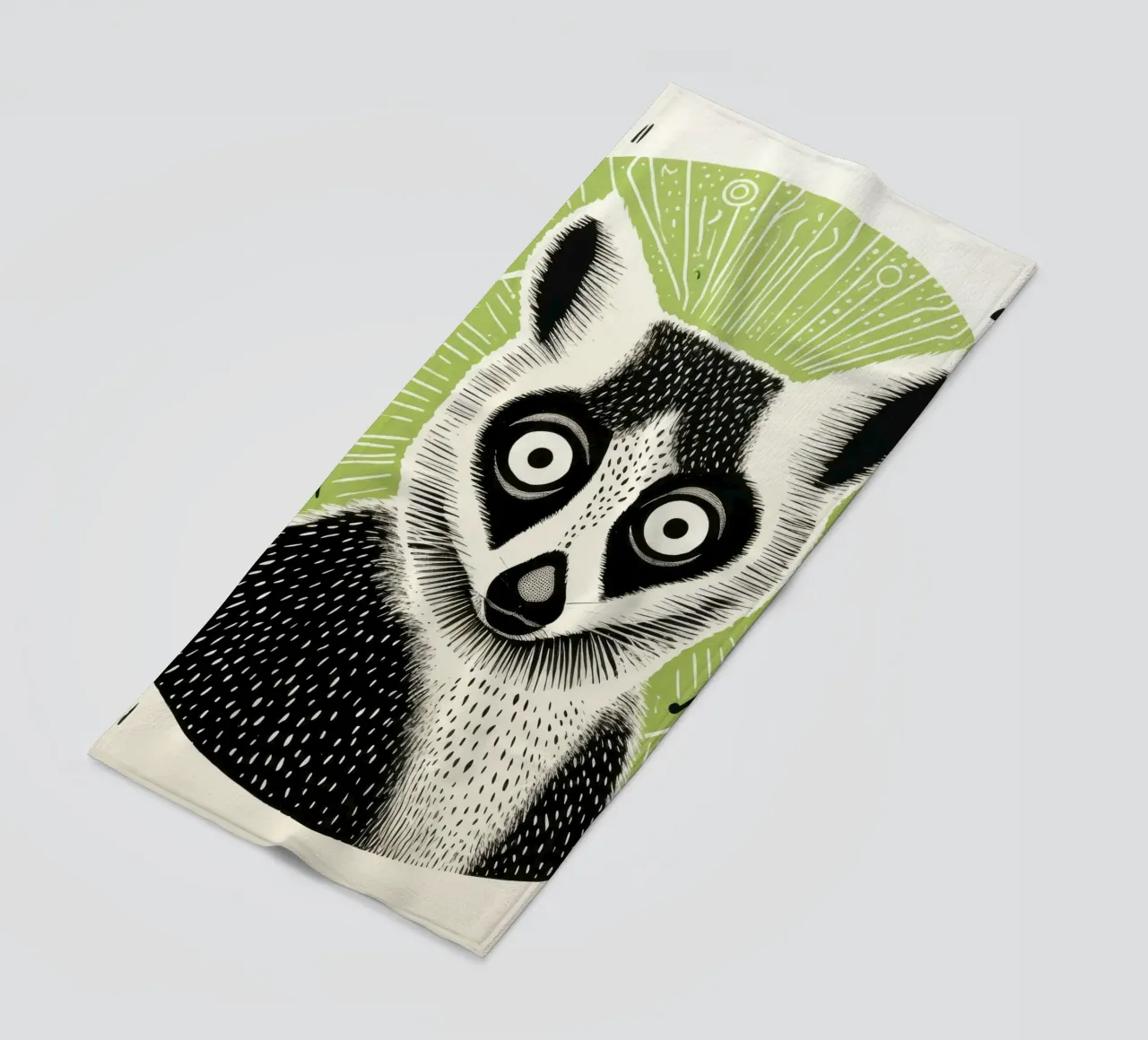 Lemure verde 2 telo mare da Minimal Animal Art