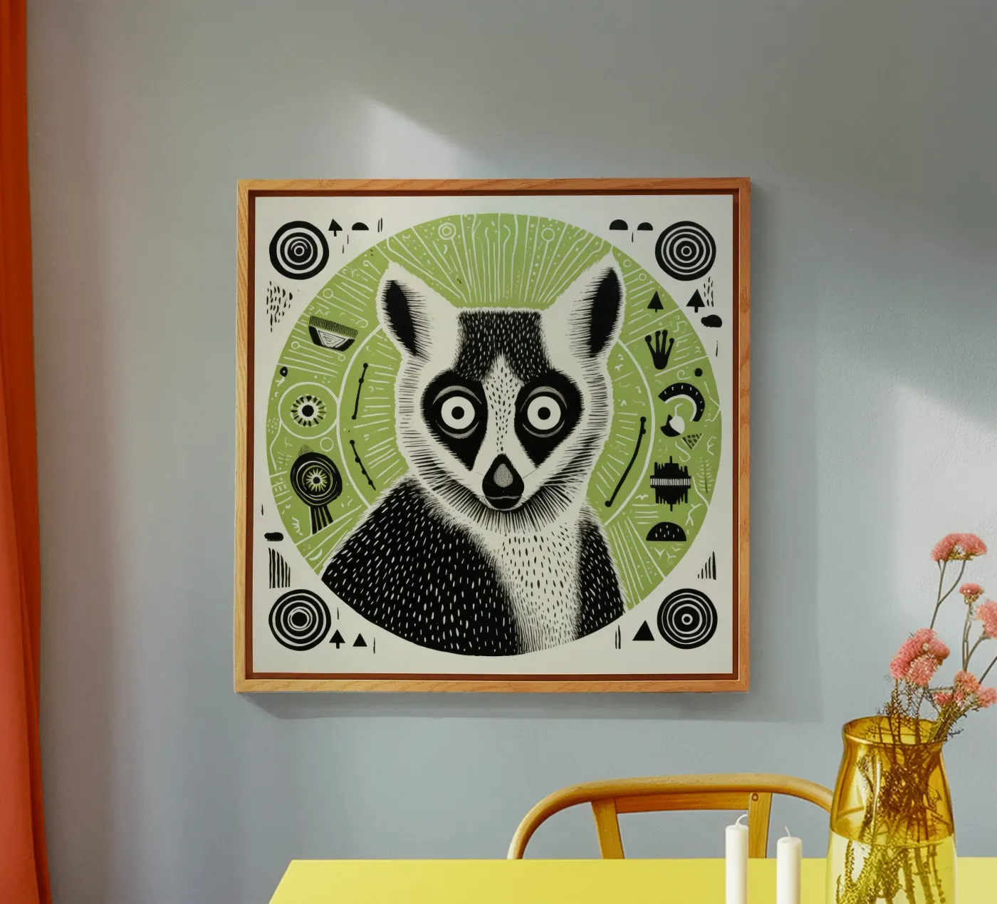 Green Lemur Acryl-Glas von Minimal Animal Art