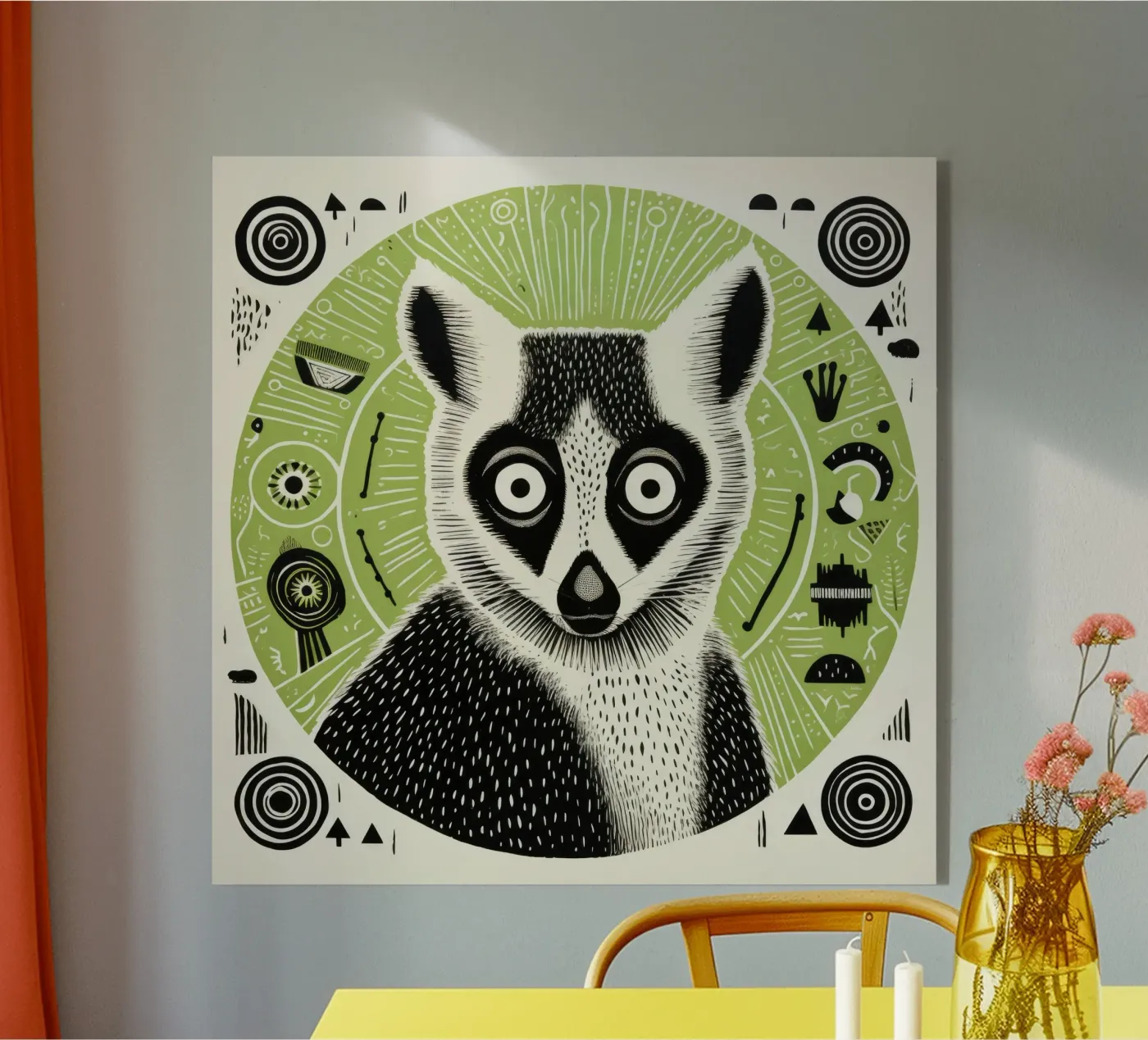 Green Lemur Acryl-Glas von Minimal Animal Art