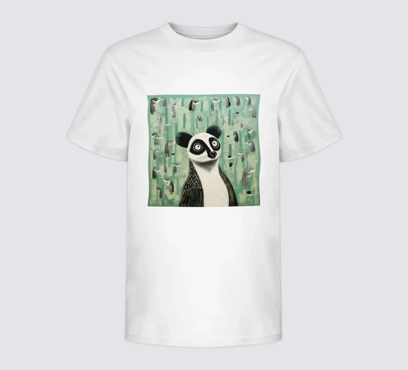 Lemure verde t-shirt bambini da Minimal Animal Art