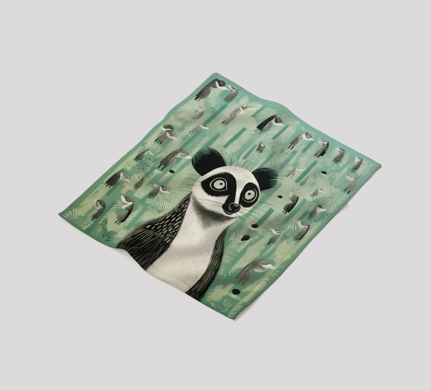 Lemure verde coperta in pile da Minimal Animal Art