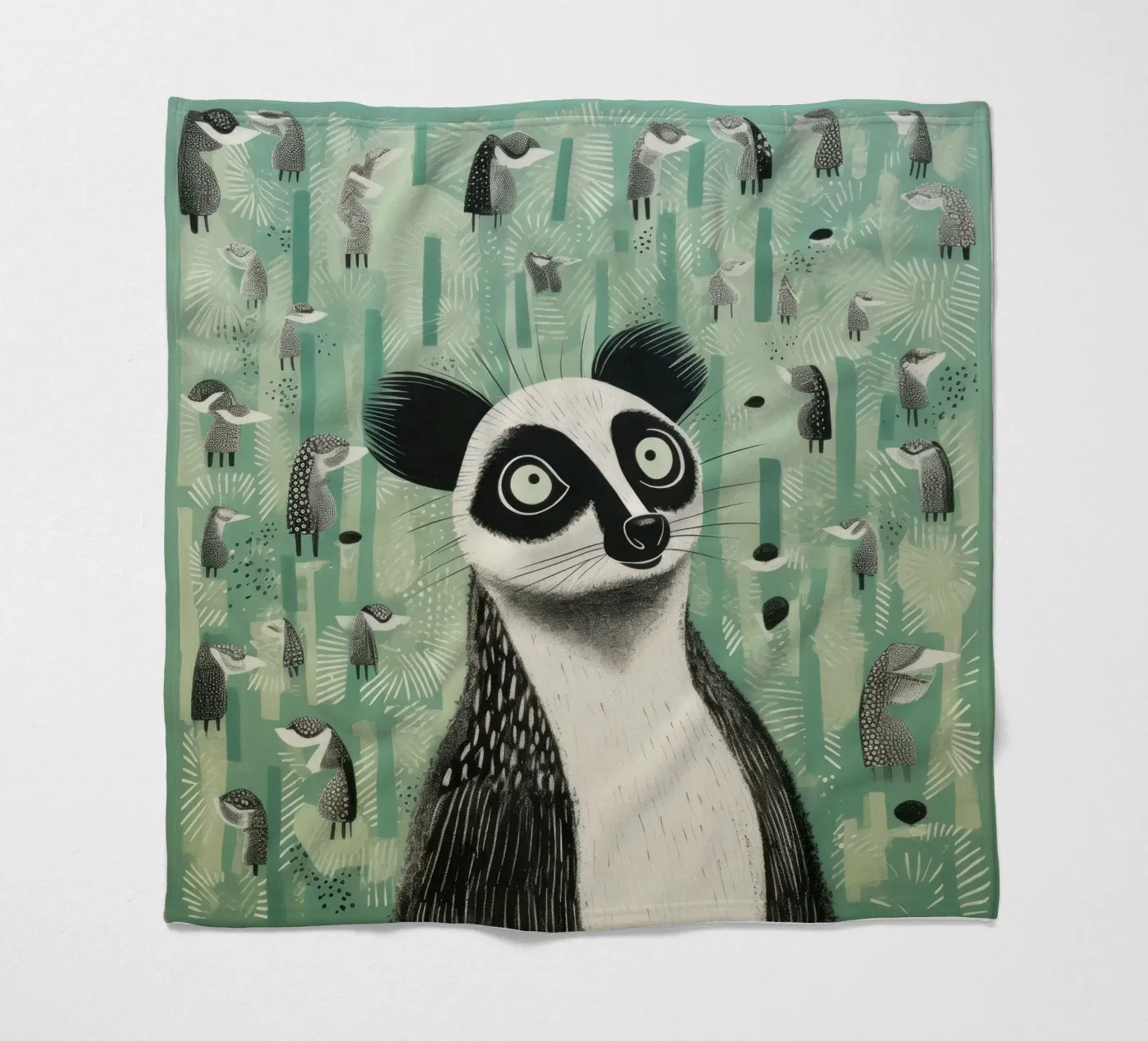 Lemure verde coperta in pile da Minimal Animal Art