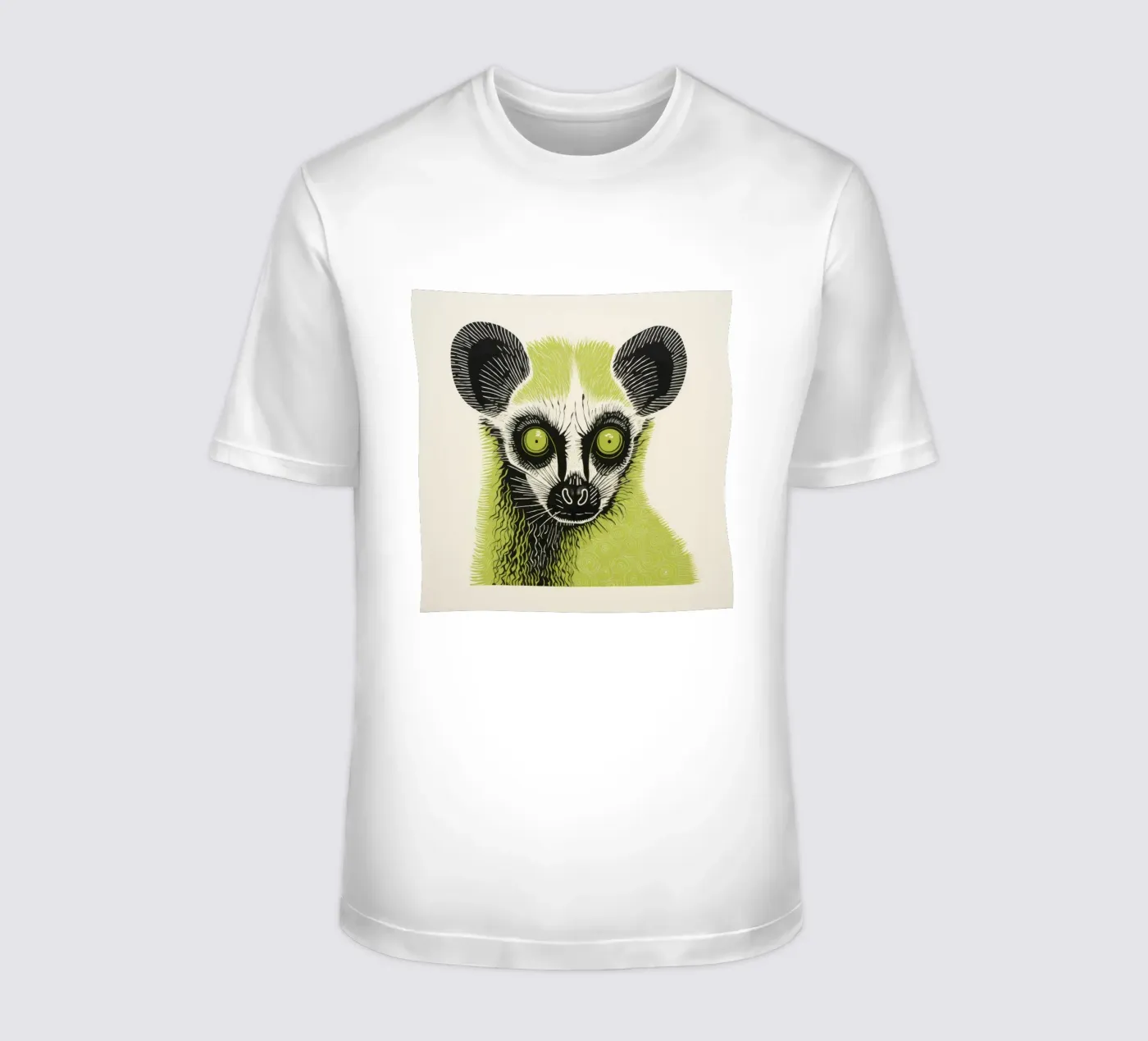 Lemure verde t-shirt da Minimal Animal Art