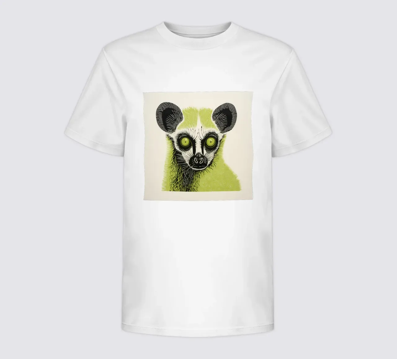 Lemure verde t-shirt bambini da Minimal Animal Art