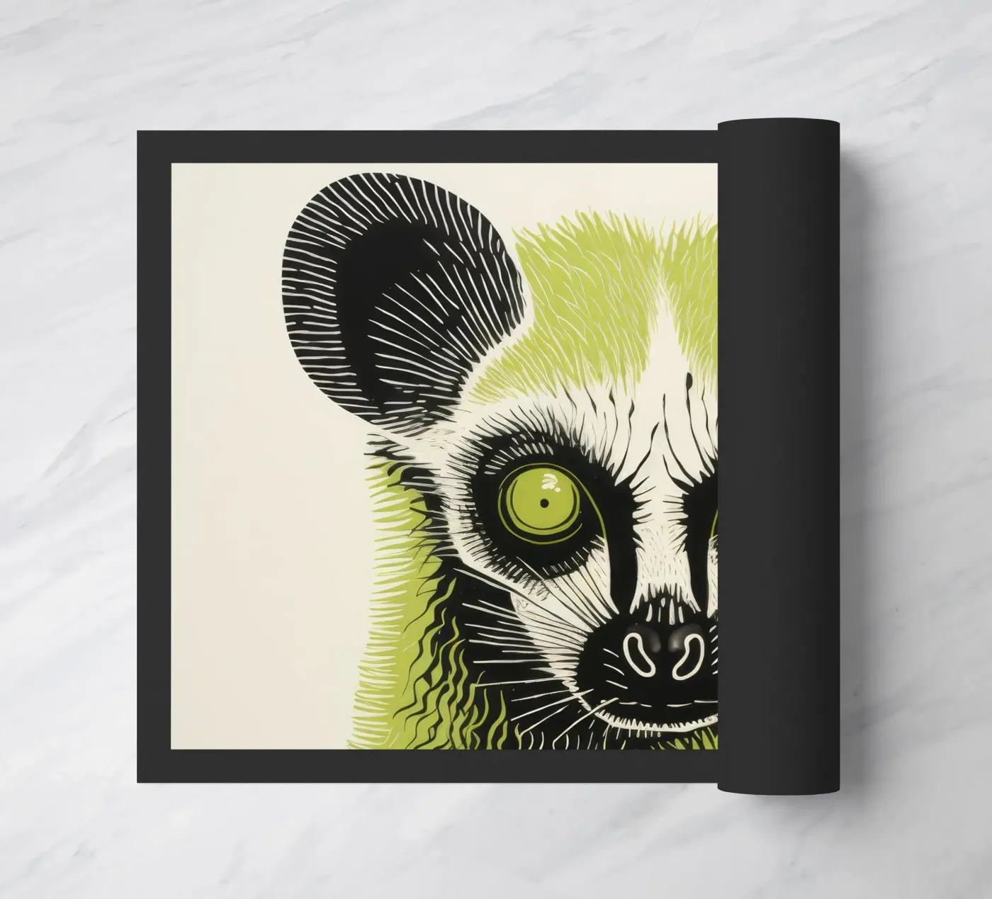 Green Lemur paillasson de Minimal Animal Art