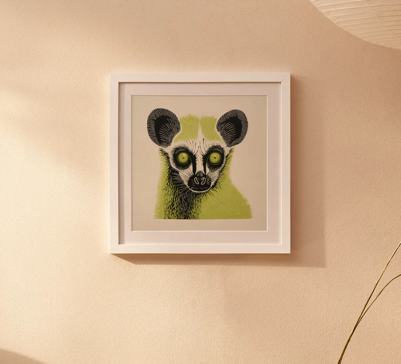 Lemure verde poster da Minimal Animal Art