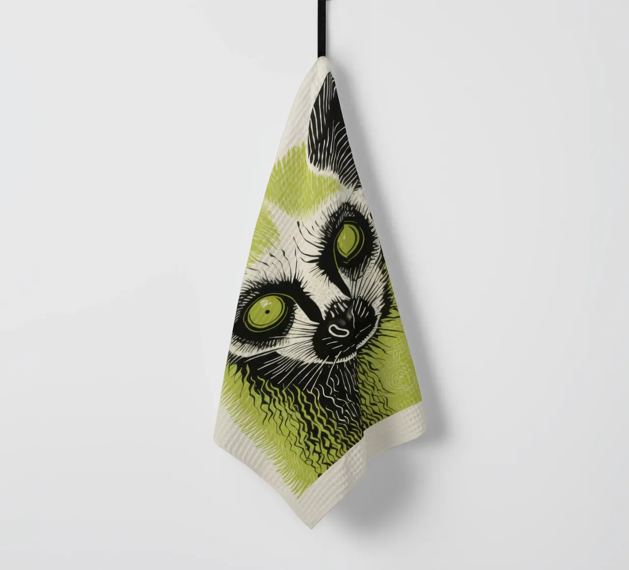 Lemure verde 4 canovaccio da cucina da Minimal Animal Art
